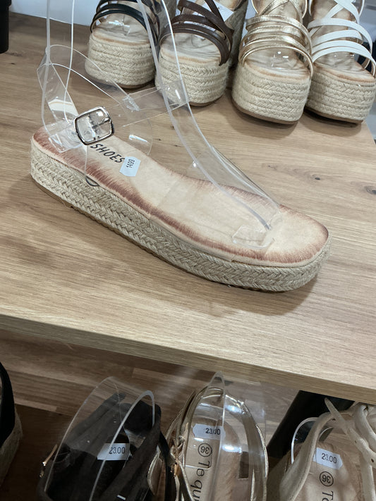 Cuña baja transparente